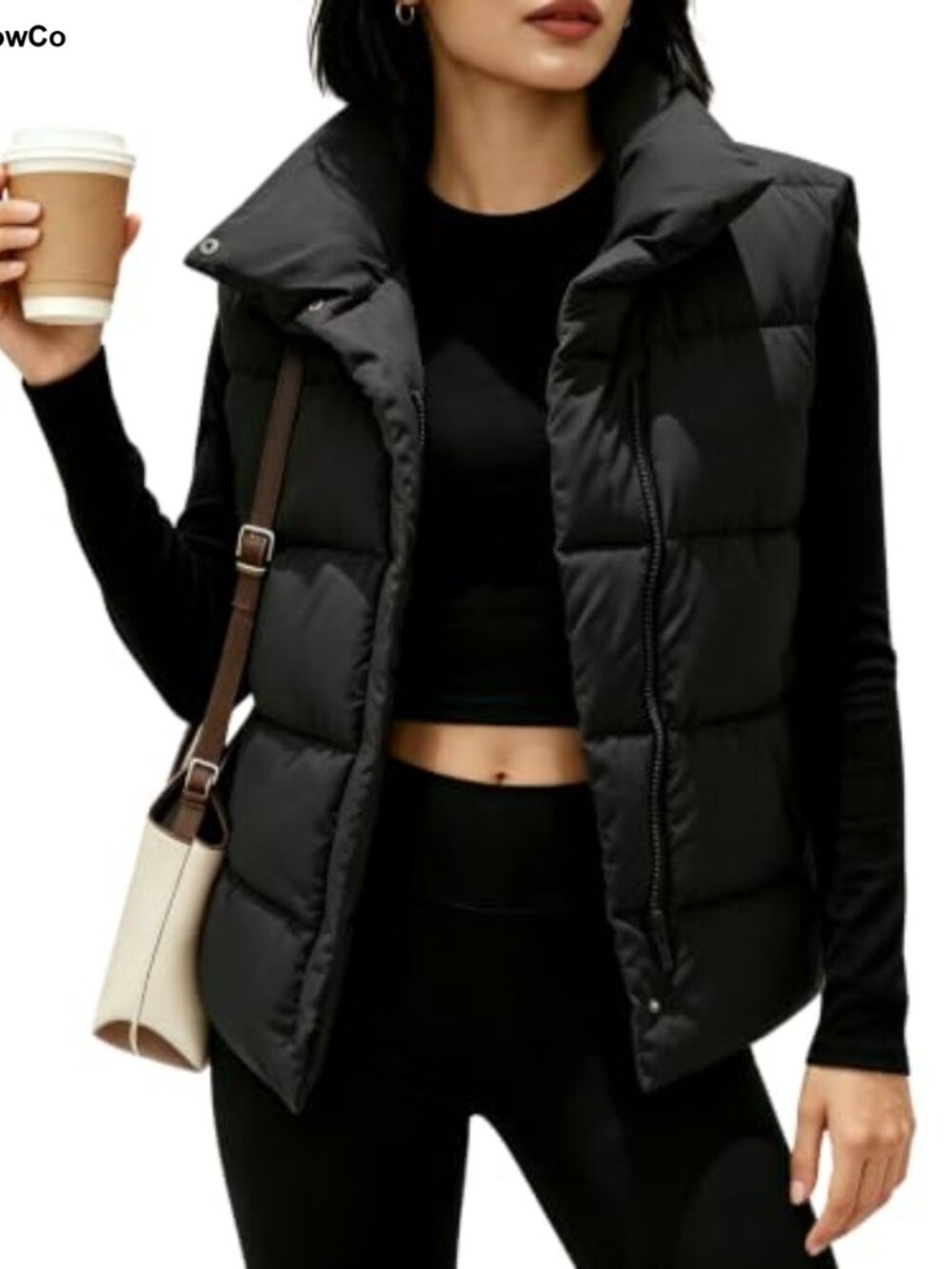 Women's Lightweight Quilted Puffer Vest Zip Up Sleeveless Padded Gilet Loose Fit